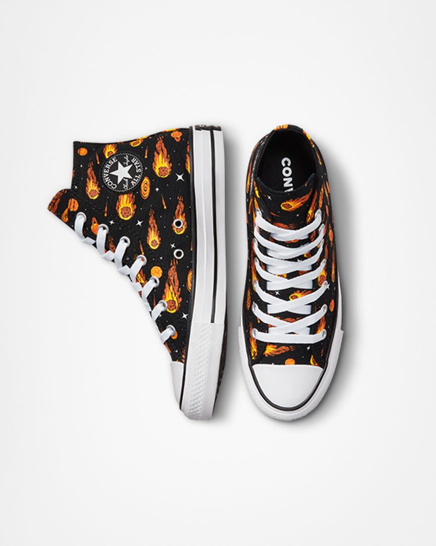 Tenisi Inalti Fete Converse Chuck Taylor All Star Comets Negrii Albi | RO PTGXL942